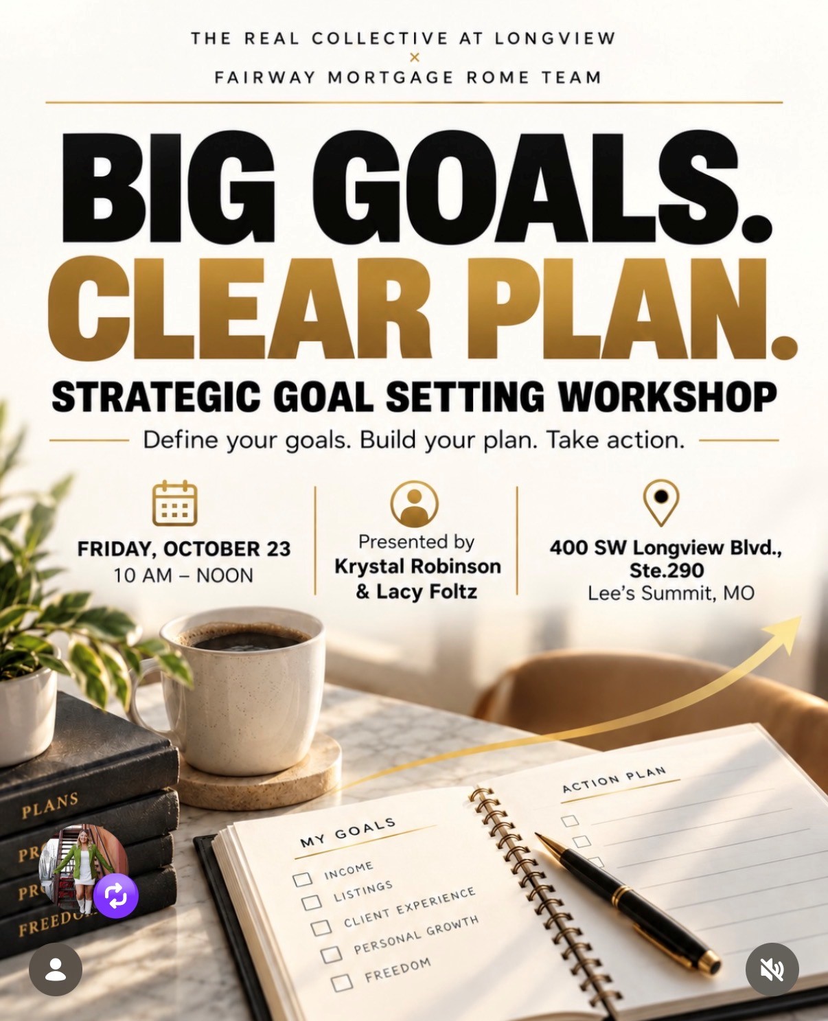 Big Goals. Clear Plan. Strategic Goal Setting Workshop flyer